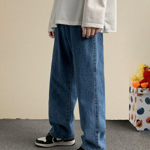 Trendy Loose Blue Jeans for Y2K Aesthetic Outfits and Comfy Everyday Style