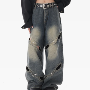 Trendy Oversized Baggy Jeans for Y2K Fashion Lovers - Comfy Grunge Aesthetic Style