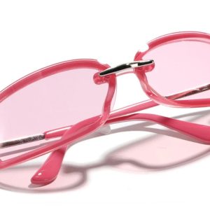 Trendy Pink Y2K Sunglasses for Aesthetic Outfits and Retro Fashion Lovers