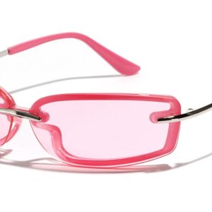 Trendy Pink Y2K Sunglasses for Aesthetic Outfits and Retro Fashion Lovers