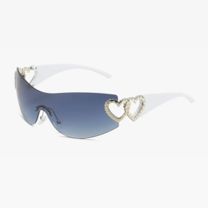 Trendy Rimless Heart Sunglasses for Y2K Aesthetic and Coquette Style Fashion