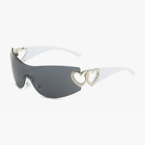 Trendy Rimless Heart Sunglasses for Y2K Aesthetic and Coquette Style Fashion