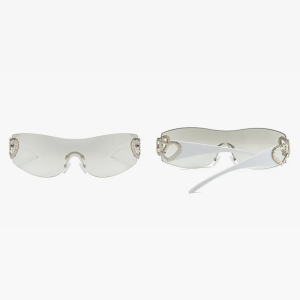 Trendy Rimless Heart Sunglasses for Y2K Aesthetic and Coquette Style Fashion