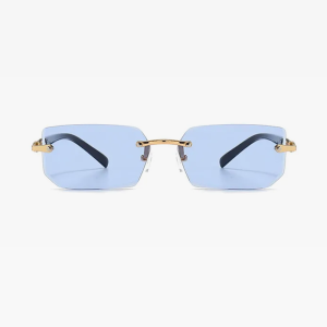 Trendy Rimless Rectangle Sunglasses for Y2K Aesthetic and Coquette Style Fashion