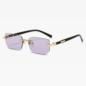 Trendy Rimless Rectangle Sunglasses for Y2K Aesthetic and Coquette Style Fashion