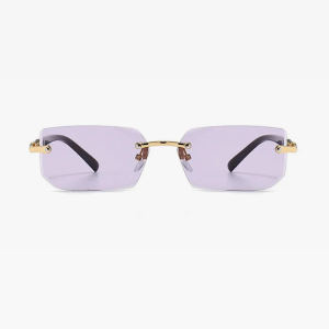 Trendy Rimless Rectangle Sunglasses for Y2K Aesthetic and Coquette Style Fashion