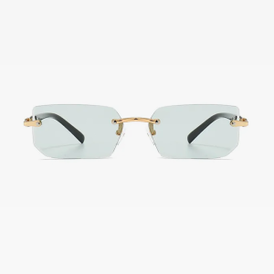 Trendy Rimless Rectangle Sunglasses for Y2K Aesthetic and Coquette Style Fashion