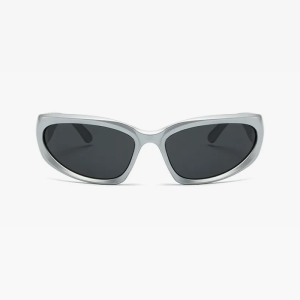 Trendy Silver Y2K Sunglasses for a Chic Aesthetic Look and Retro Vibe