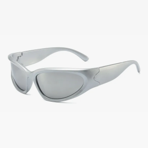 Trendy Silver Y2K Sunglasses for a Chic Aesthetic Look and Retro Vibe