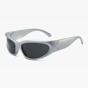 Trendy Silver Y2K Sunglasses for a Chic Aesthetic Look and Retro Vibe