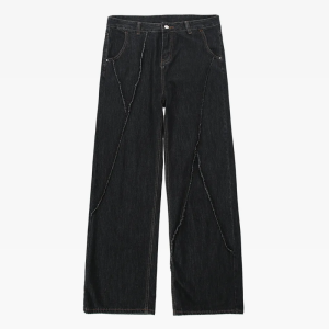 Trendy Y2K Baggy Black Jeans for a Chic Grunge Aesthetic Look