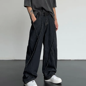 Trendy Y2K Baggy Black Jeans for a Chic Grunge Aesthetic Look