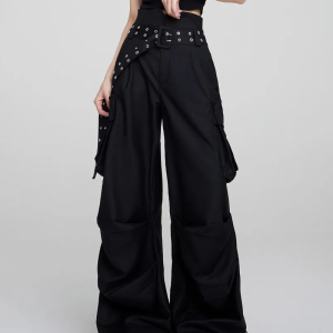 Trendy Y2K Baggy Cargo Joggers for a Chic Grunge Aesthetic Look