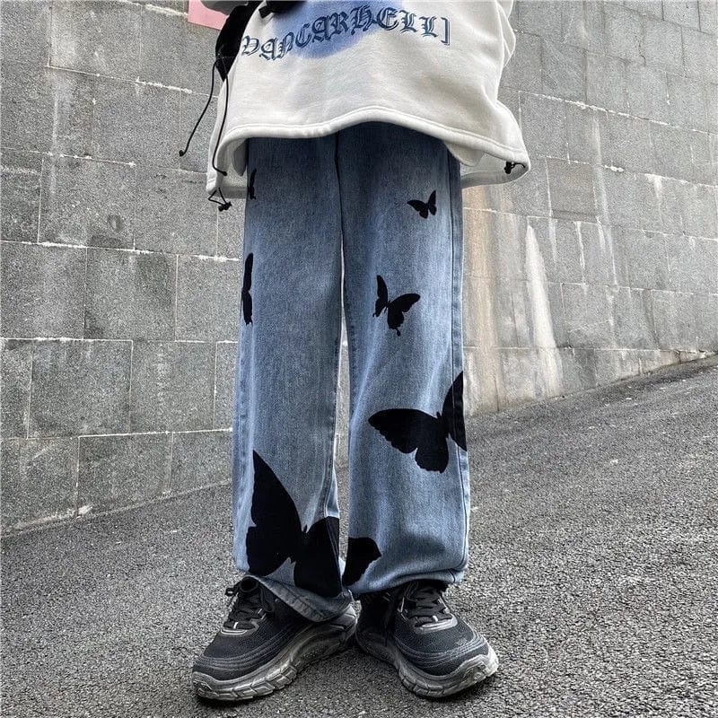 Trendy Y2K Baggy Jeans for a Chic Grunge Aesthetic Look