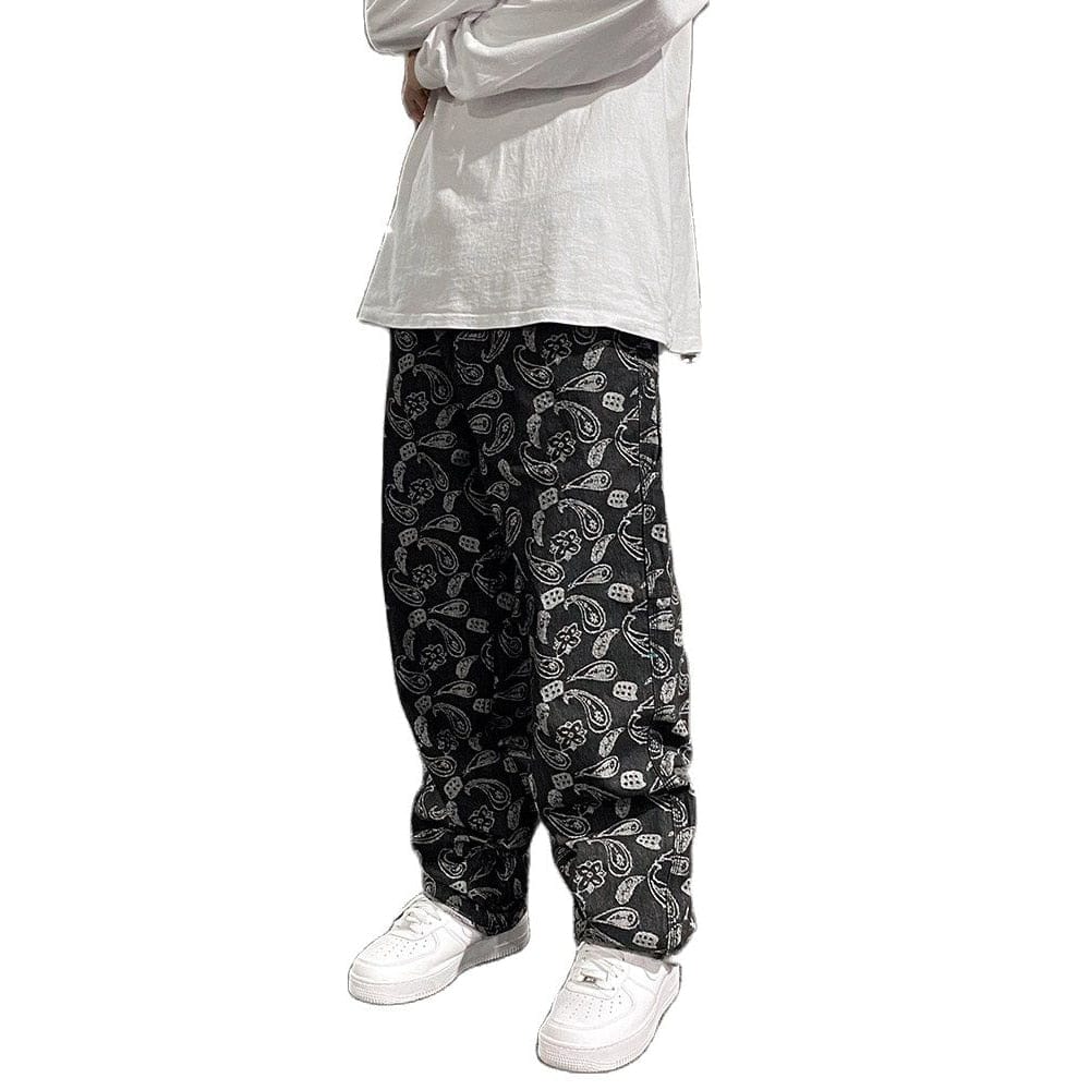 Trendy Y2K Bandana Print Cargo Pants for a Chic Grunge Aesthetic Look