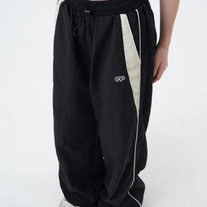 Trendy Y2K Black Baggy Joggers for Comfy Grunge Aesthetic Outfits and Everyday Style