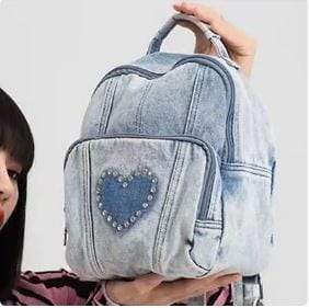 Trendy Y2K Denim Backpack - Perfect for Aesthetic Outfits and Everyday Style