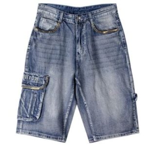 Trendy Y2K Denim Cargo Shorts for a Chic Grunge Aesthetic Look