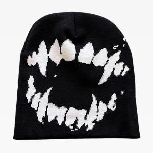 Trendy Y2K Graphic Beanie for Coquette and Grunge Aesthetic Lovers