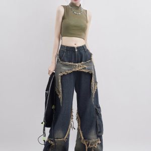 Trendy Y2K Jeans for a Chic Grunge Aesthetic - Vintage-Inspired Style and Comfort