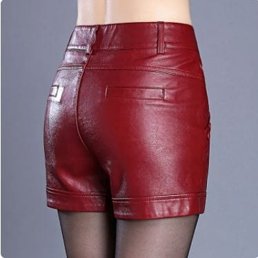 Trendy Y2K Leather Shorts for Women - Edgy Grunge Style with a Chic Aesthetic Twist