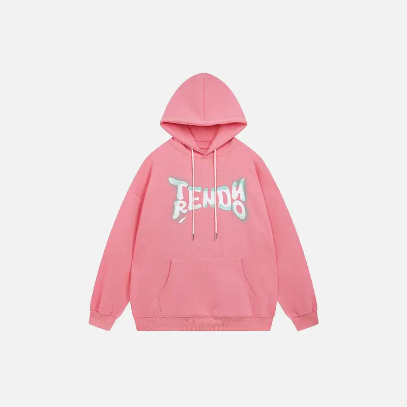 Trendy Y2K Letter Print Hoodie for Aesthetic Outfits and Comfy Street Style