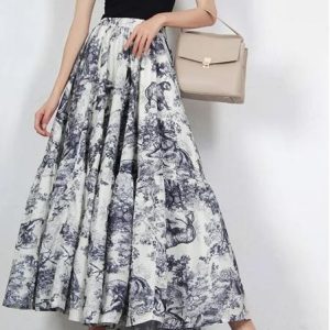 Trendy Y2K Long Cargo Skirt for Coquette Aesthetic and Grunge Style Outfits