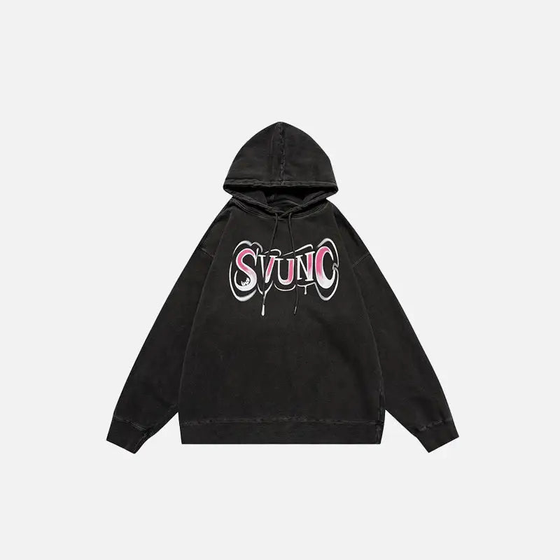 Trendy Y2K Loose Letter Print Hoodie for Cozy Aesthetic Outfits and Everyday Style