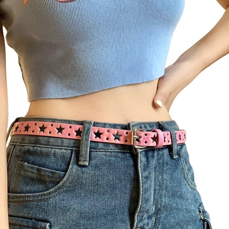 Trendy Y2K Pink Belt for Coquette Aesthetic and Grunge Style Outfits