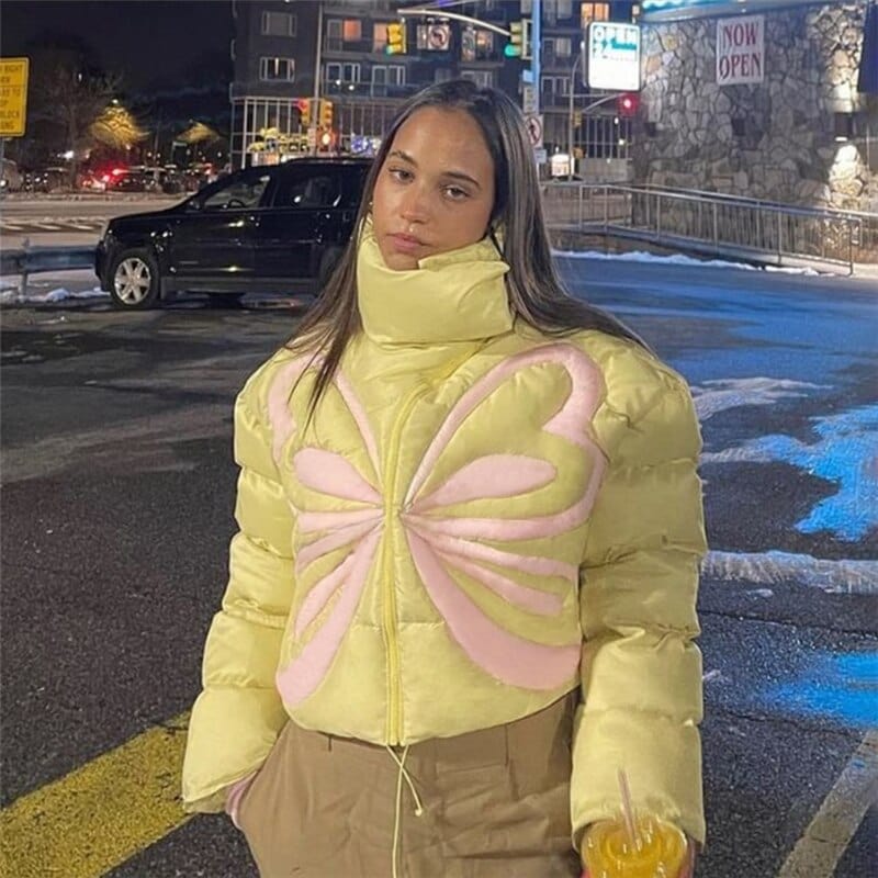 Trendy Y2K Puffer Jacket for a Chic Coquette Aesthetic Look