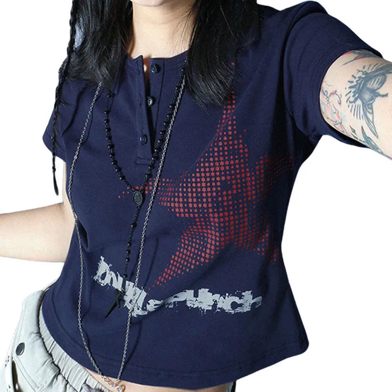 Trendy Y2K Shirt: Vintage-Inspired Aesthetic Top for Coquette and Grunge Styles