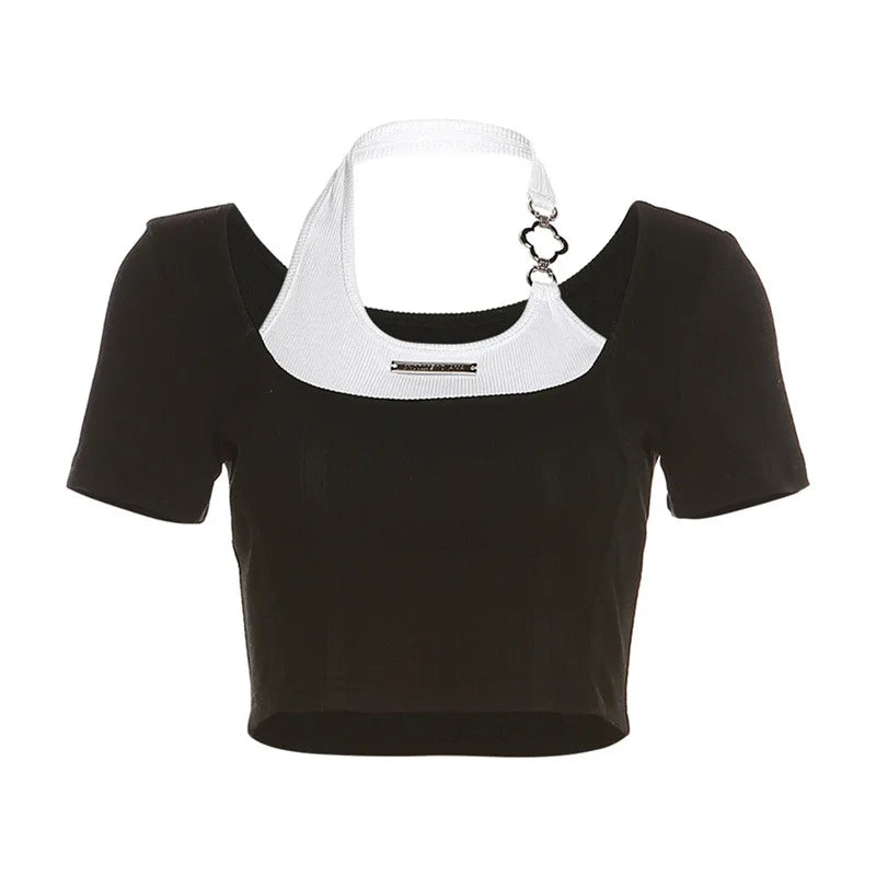 Trendy Y2K Slim Crop Top - Perfect for Coquette Aesthetic and Grunge Style Outfits