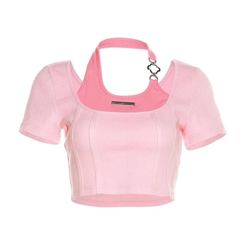 Trendy Y2K Slim Crop Top - Perfect for Coquette Aesthetic and Grunge Style Outfits