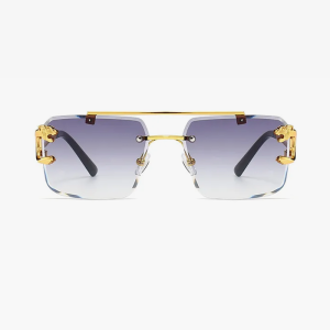 Trendy Y2K Square Rimless Sunglasses for a Chic Coquette Aesthetic Look