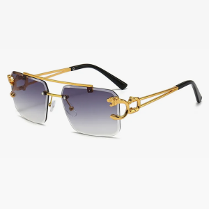 Trendy Y2K Square Rimless Sunglasses for a Chic Coquette Aesthetic Look