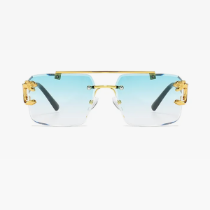 Trendy Y2K Square Rimless Sunglasses for a Chic Coquette Aesthetic Look