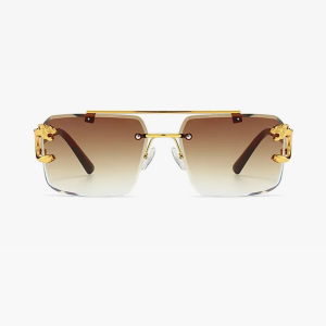 Trendy Y2K Square Rimless Sunglasses for a Chic Coquette Aesthetic Look