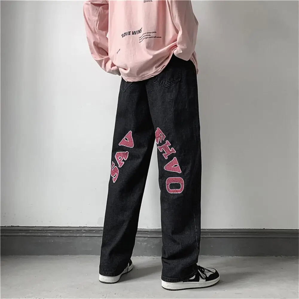 Unique Y2K Streetwear Jeans - Personalized Design for Trendy Aesthetic Outfits