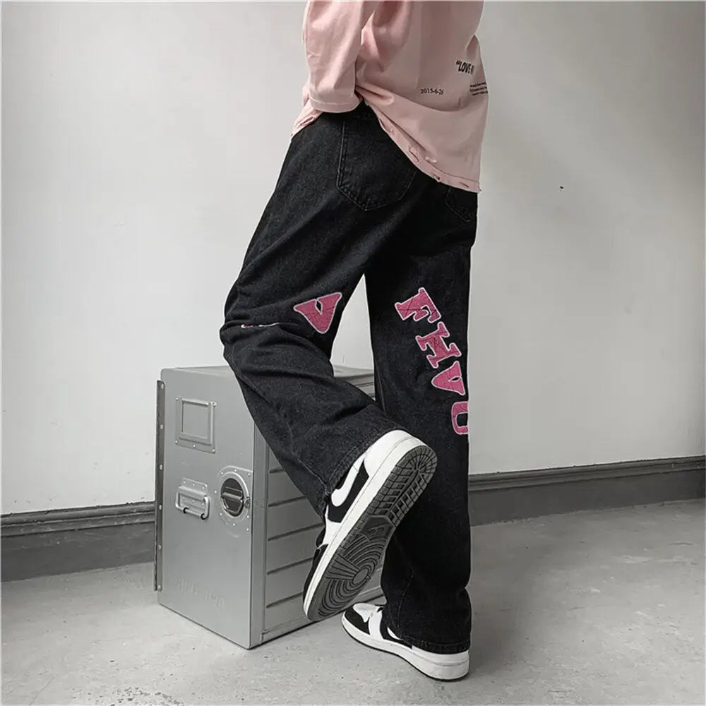 Unique Y2K Streetwear Jeans - Personalized Design for Trendy Aesthetic Outfits