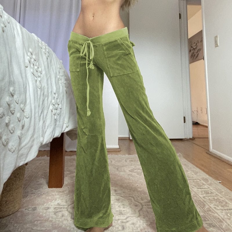 Velvet Y2K Cargo Pants for a Chic Coquette Aesthetic and Comfy Grunge Style