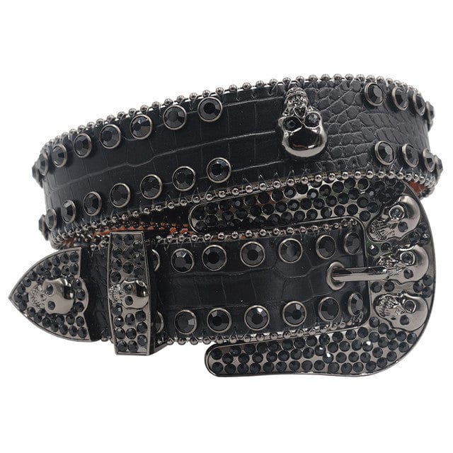 Vintage Black Belt for Y2K Fashion, Grunge Aesthetic, and Coquette Style Outfits