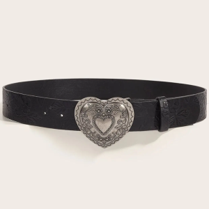 Vintage Heart Belt - Y2K Aesthetic Accessory for Coquette and Grunge Outfits