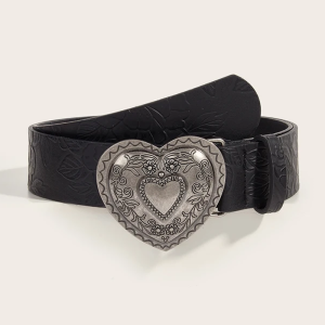 Vintage Heart Belt - Y2K Aesthetic Accessory for Coquette and Grunge Outfits