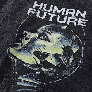 Vintage Y2K Aesthetic Hoodie - Retro Grunge Style for Cozy, Trendy Outfits