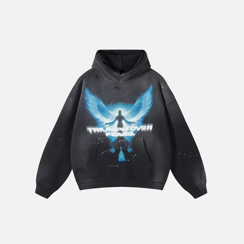 Vintage Y2K Angel Graphic Hoodie - Aesthetic Streetwear for Trendy Outfits