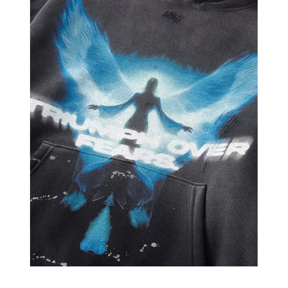 Vintage Y2K Angel Graphic Hoodie - Aesthetic Streetwear for Trendy Outfits