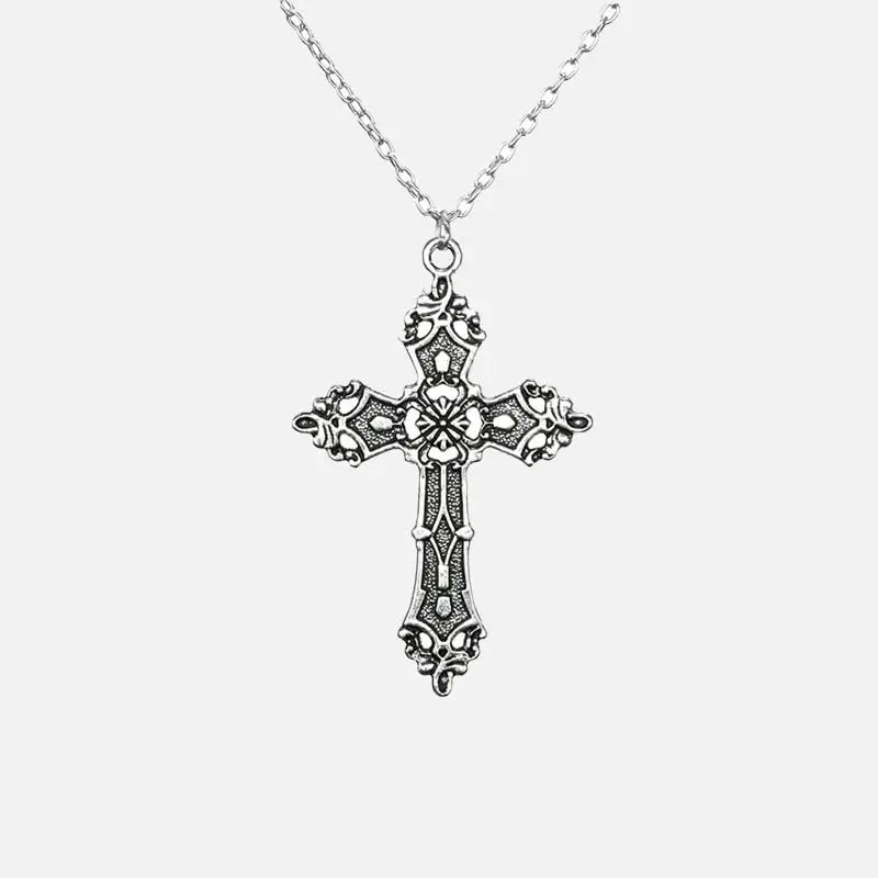 Vintage Y2K Cross Necklace - Aesthetic Jewelry for Coquette and Grunge Styles