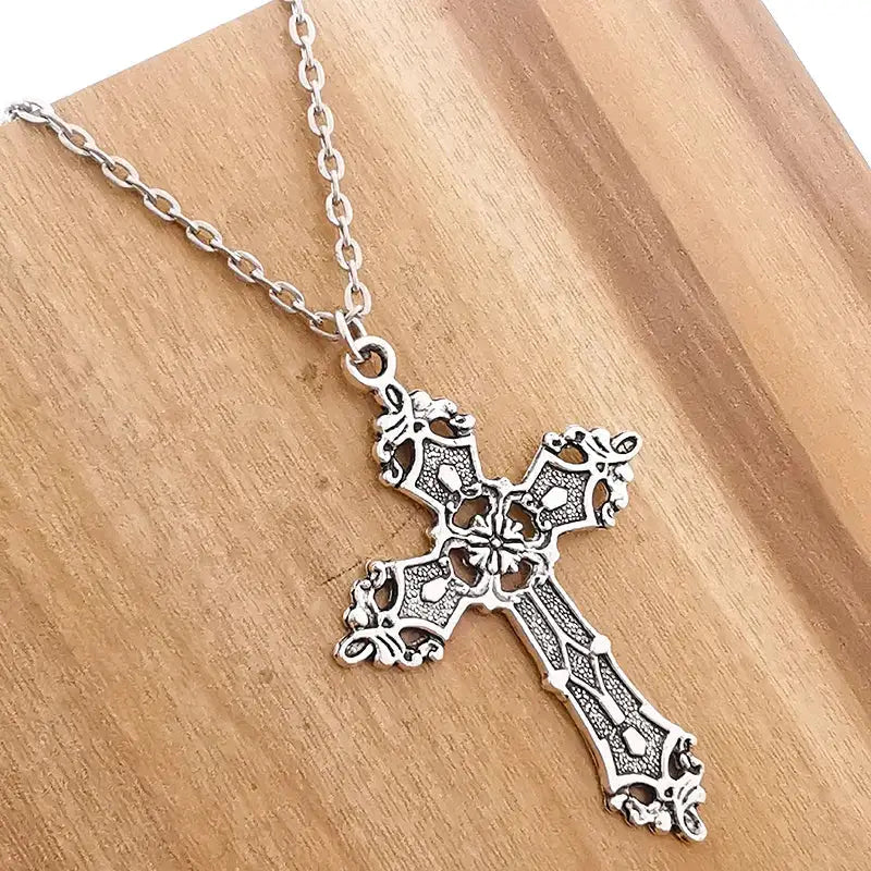 Vintage Y2K Cross Necklace - Aesthetic Jewelry for Coquette and Grunge Styles