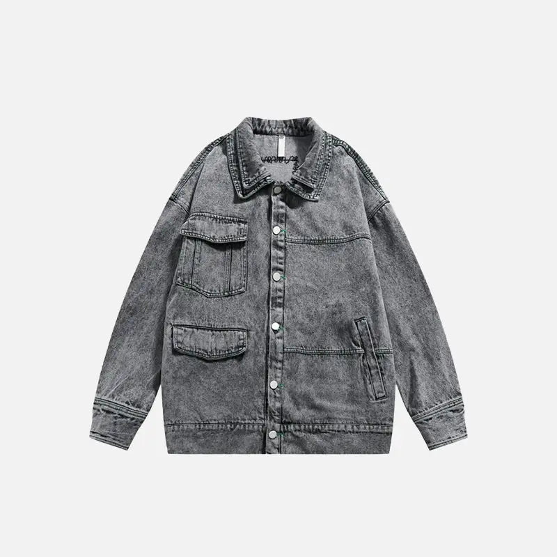 Vintage Y2K Denim Jacket - Retro Style for Aesthetic Outfits and Grunge Fashion