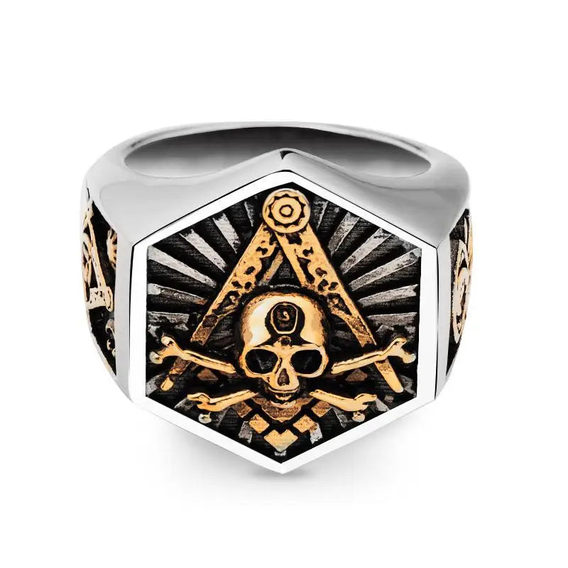 Vintage Y2K Titanium Steel Skull Ring - Edgy Aesthetic Jewelry for Unique Style